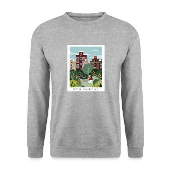 Planter le bonheur en ville Jardinage urbain élégant - Sweat-shirt Unisexe - gris chiné - Devant - Alina (178cm) & Michal (187cm)