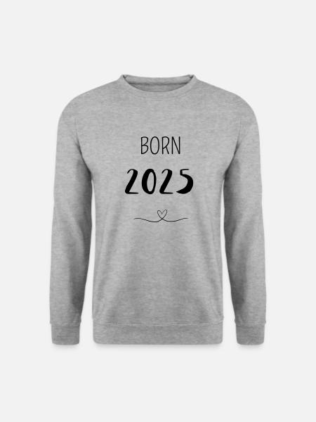 BORN 2025 - Unisex Pullover - Weißgrau meliert