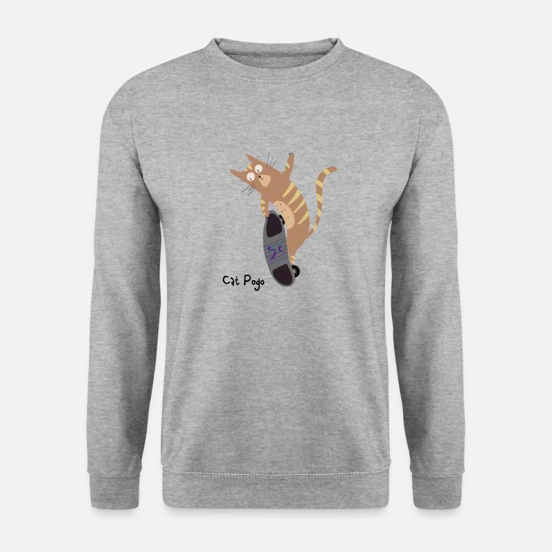 CatPogo - Unisex Pullover - Weißgrau meliert