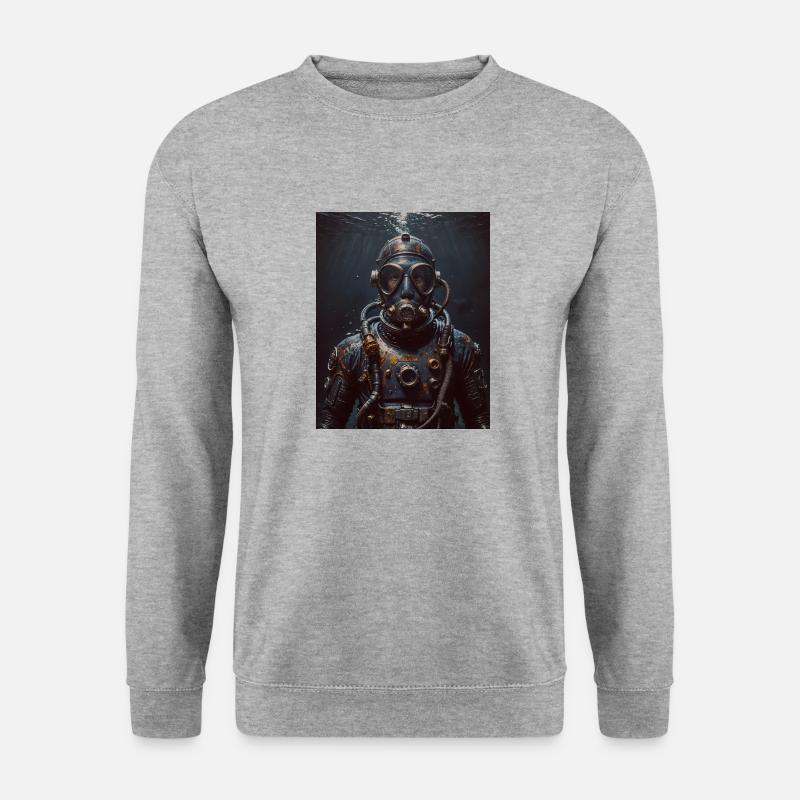 Taucher Dystopisch - Unisex Pullover - Weißgrau meliert