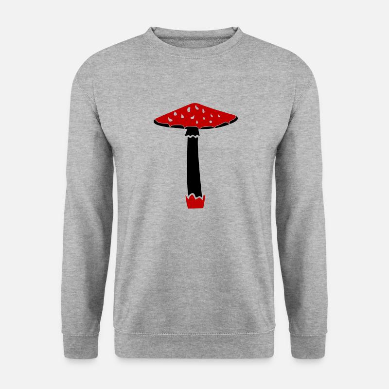 pilz02 - Unisex Pullover - Weißgrau meliert