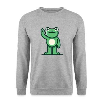 Cute frog, Love Kawaii Frogs - Unisex Sweatshirt - salt & pepper - Front - Alina (178cm) & Michal (187cm)