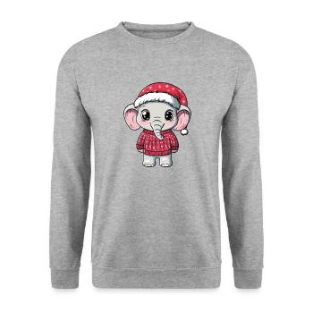 Noël mammouth - Sweat-shirt Unisexe - gris chiné - Devant - Alina (178cm) & Michal (187cm)