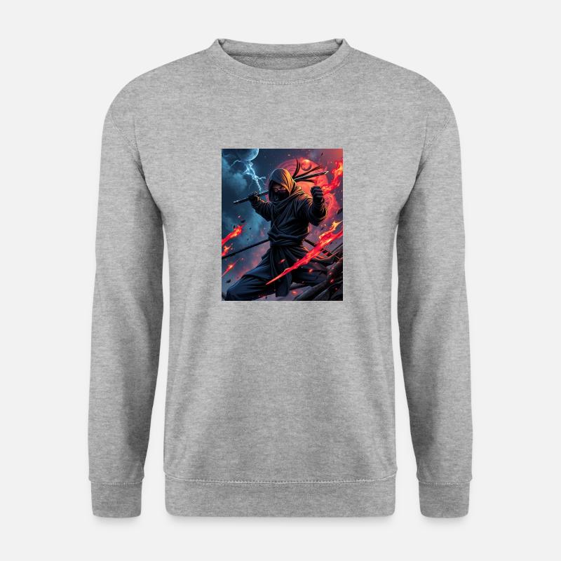 Ninja - Unisex Pullover - Weißgrau meliert