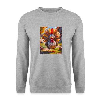 des oiseaux super mignons autour du monde – Turquie - Sweat-shirt Unisexe - gris chiné - Devant - Alina (178cm) & Michal (187cm)