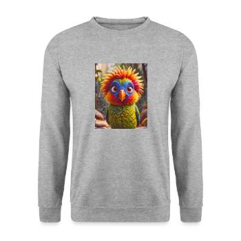 super cute Australian animal Rainbow lorikeet - Unisex Sweatshirt - salt & pepper - Front - Alina (178cm) & Michal (187cm)