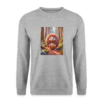 super cute Australian long nose echidna - Unisex Sweatshirt - salt & pepper - Front - Alina (178cm) & Michal (187cm)