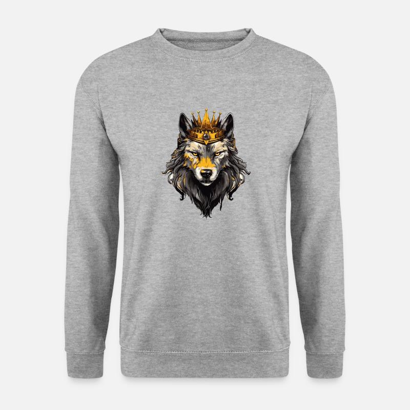 Couronne d’animal loup - Sweat-shirt Unisexe - gris chiné