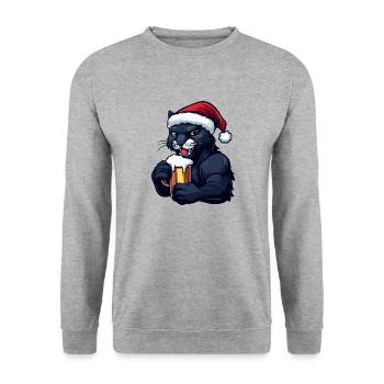 Bière de Noël Panther - Sweat-shirt Unisexe - gris chiné - Devant - Alina (178cm) & Michal (187cm)