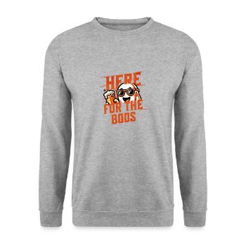 Here for the Boos - Unisex Pullover - Weißgrau meliert - Vorne - Alina (178cm) & Michal (187cm)