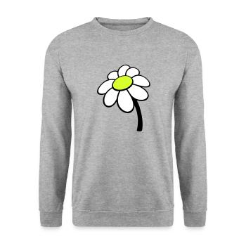 Petite Fleur Marguerite Blanche Décorative Belle Nature - Sweat-shirt Unisexe - gris chiné - Devant - Alina (178cm) & Michal (187cm)