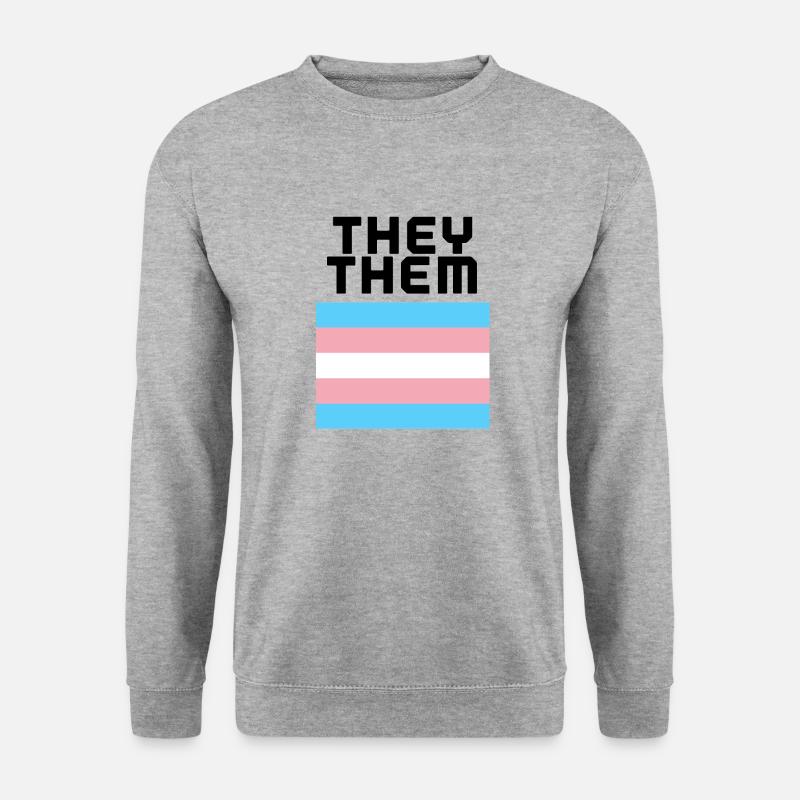 Sie Sie trans - Unisex Pullover - Weißgrau meliert