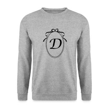 Vintage ribbon letter - gift idea - Unisex Sweatshirt - salt & pepper - Front - Alina (178cm) & Michal (187cm)