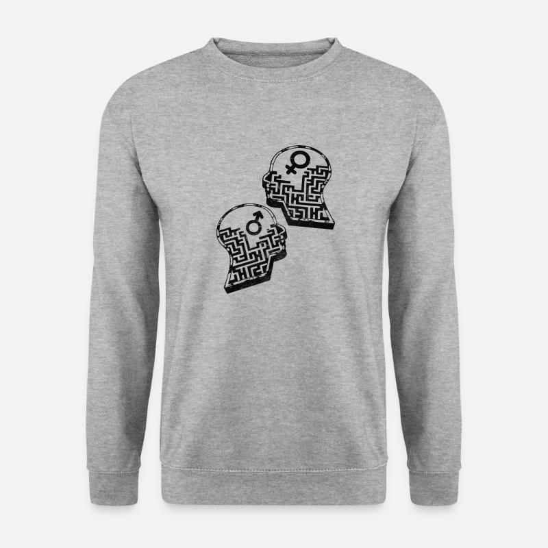 Geschlechter Labyrinth - Unisex Pullover - Weißgrau meliert