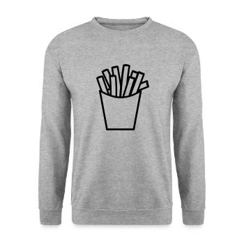 French fries - Unisex Sweatshirt - salt & pepper - Front - Alina (178cm) & Michal (187cm)