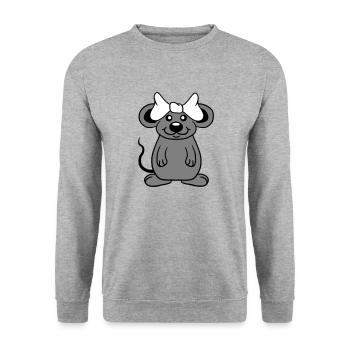 Souris Femme Jolie Arc Fille Petit Rat Mignon - Sweat-shirt Unisexe - gris chiné - Devant - Alina (178cm) & Michal (187cm)