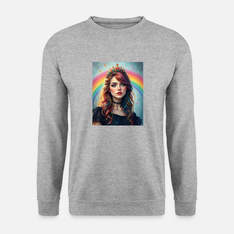 Rainbow Punk Princess - Unisex Pullover - Weißgrau meliert