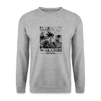 Wakatobi Indonesia - Unisex Sweatshirt - salt & pepper - Front - Alina (178cm) & Michal (187cm)