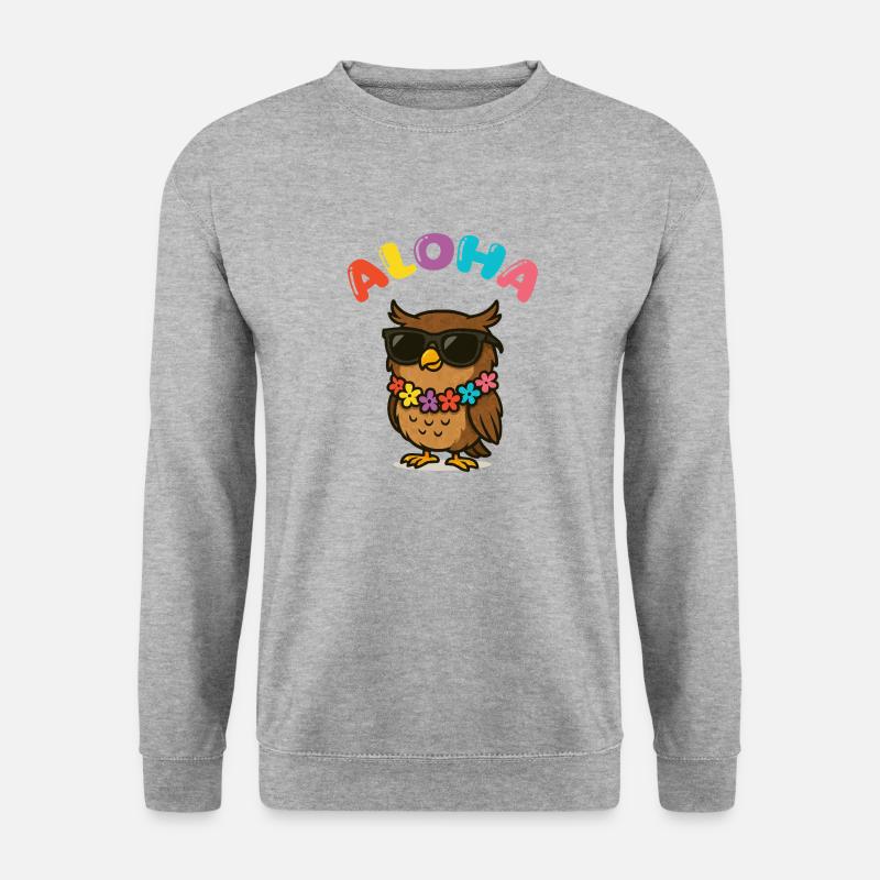 eule sonnenbrille aloha - Unisex Pullover - Weißgrau meliert