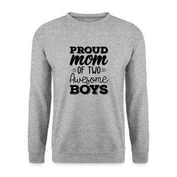 Fière maman de deux garçons géniaux - Sweat-shirt Unisexe - gris chiné - Devant - Alina (178cm) & Michal (187cm)