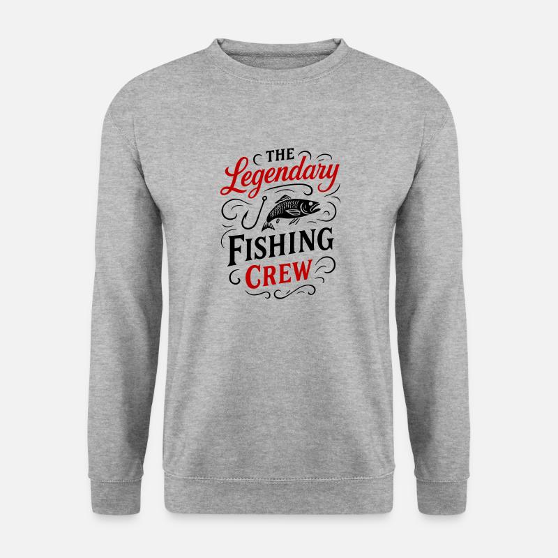 Fishing Crew Spruch - Unisex Pullover - Weißgrau meliert