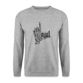 Crâne de hors-la-loi Gangs d’autoroutes Mort de motard - Sweat-shirt Unisexe - gris chiné - Devant - Alina (178cm) & Michal (187cm)