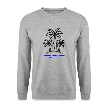 Palm Island Holidays - Unisex Sweatshirt - salt & pepper - Front - Alina (178cm) & Michal (187cm)