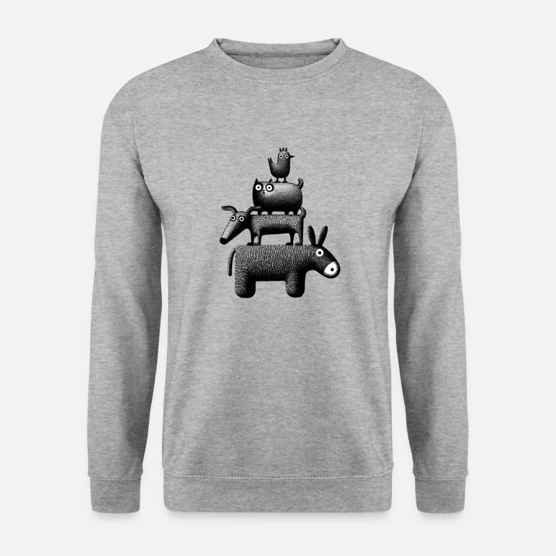 Stadtmusikanten "schwarz" - Unisex Pullover - Weißgrau meliert