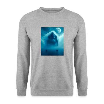 Umibōzu, Japanese sea ghost of Pacific folklore - Unisex Sweatshirt - salt & pepper - Front - Alina (178cm) & Michal (187cm)
