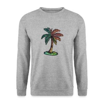 Plage de Palm Tree - Sweat-shirt Unisexe - gris chiné - Devant - Alina (178cm) & Michal (187cm)