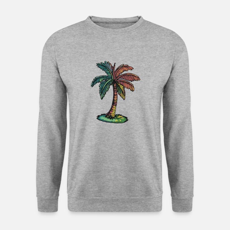 Plage de Palm Tree - Sweat-shirt Unisexe - gris chiné