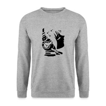 future_sound3 - Unisex Sweatshirt - salt & pepper - Front - Alina (178cm) & Michal (187cm)