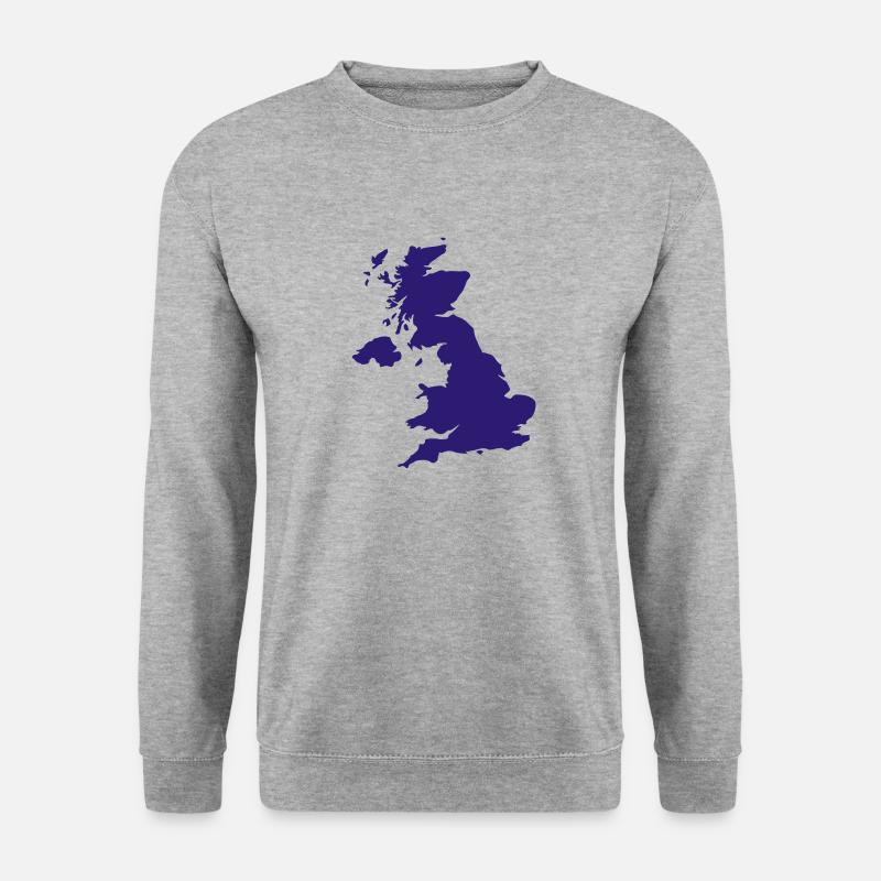 UK - Großbritannien - Unisex Pullover - Weißgrau meliert