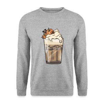 Kürbis Latte Macchiato - Pumpkin Spice Latte - Unisex Sweatshirt - salt & pepper - Front - Alina (178cm) & Michal (187cm)