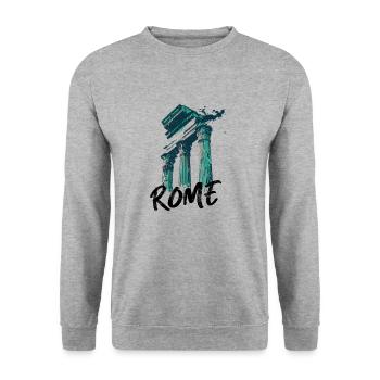 Rom, historische Stadt - Unisex Pullover - Weißgrau meliert - Vorne - Alina (178cm) & Michal (187cm)