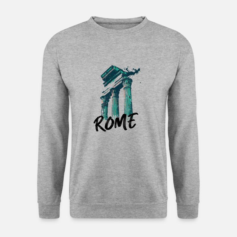 Rom, historische Stadt - Unisex Pullover - Weißgrau meliert