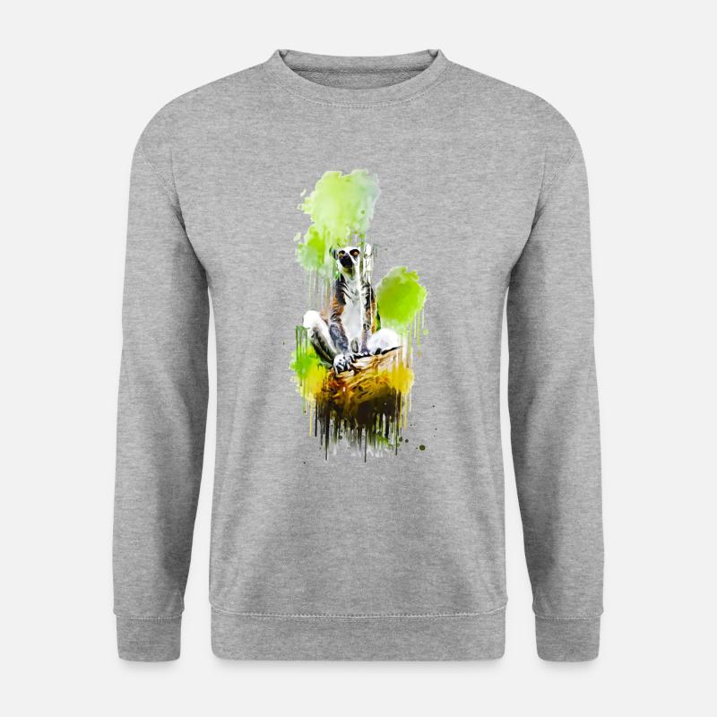 Lemur - Unisex Pullover - Weißgrau meliert