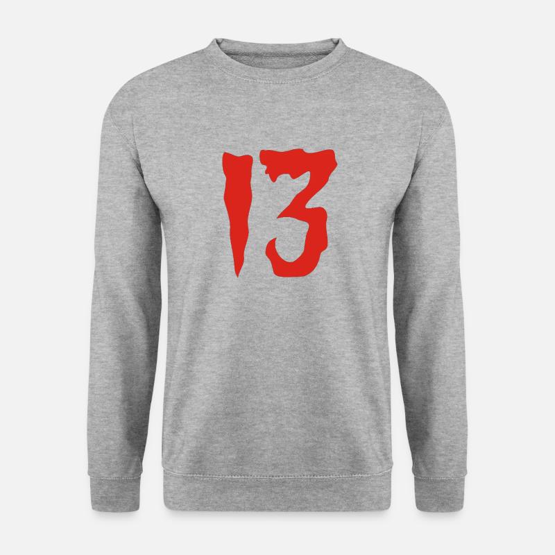13 - Unisex Pullover - Weißgrau meliert
