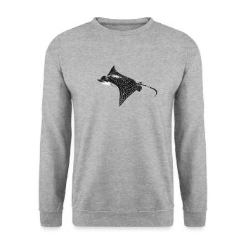 Rochen Fisch Galapagos - Unisex Pullover - Weißgrau meliert - Vorne - Alina (178cm) & Michal (187cm)