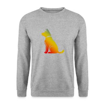 Shiba Inu Dog - Unisex Sweatshirt - salt & pepper - Front - Alina (178cm) & Michal (187cm)