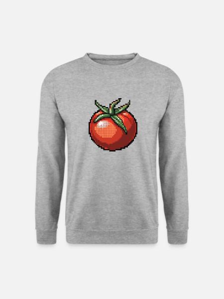 Icône pixel tomate - Sweat-shirt Unisexe - gris chiné