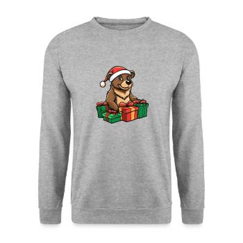 Bear Christmas Gifts - Unisex Sweatshirt - salt & pepper - Front - Alina (178cm) & Michal (187cm)