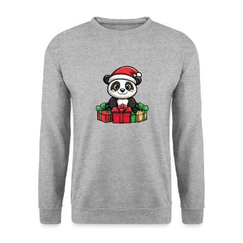 Panda Christmas Gifts - Unisex Sweatshirt - salt & pepper - Front - Alina (178cm) & Michal (187cm)