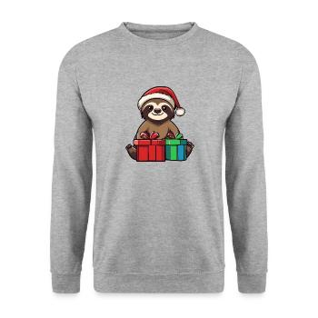 Cadeaux de Noël paresseux - Sweat-shirt Unisexe - gris chiné - Devant - Alina (178cm) & Michal (187cm)