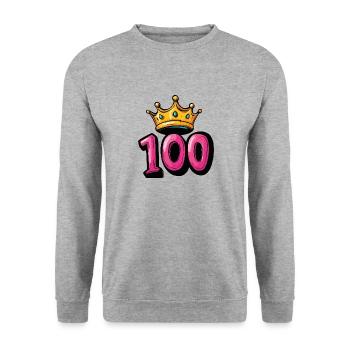 100 Number Crown - Unisex Sweatshirt - salt & pepper - Front - Alina (178cm) & Michal (187cm)