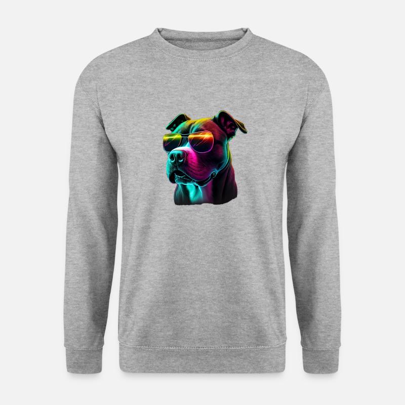 American Staffordshire Terrier Dogs American - Unisex Pullover - Weißgrau meliert
