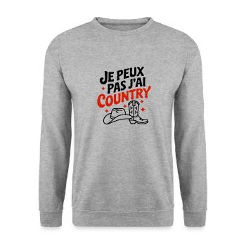 I can't I have country red - Unisex Pullover - Weißgrau meliert - Vorne - Alina (178cm) & Michal (187cm)