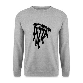 Pizza - Funny Pizza Quote Tshirt - Unisex Sweatshirt - salt & pepper - Front - Alina (178cm) & Michal (187cm)