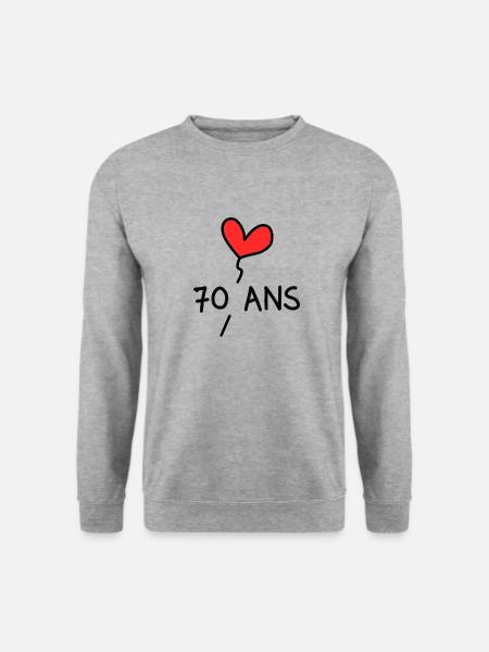 70. 70 ANS. 70e ANNIVERSAIRE. ANNIVERSAIRE 70 ANS. - Sweat-shirt Unisexe - gris chiné