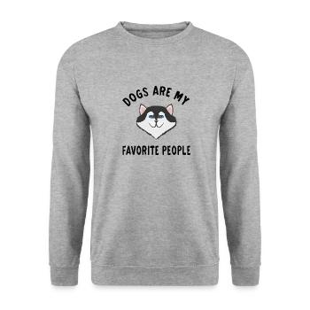 Dogs Are My Favorite People mon chien préférré - Sweat-shirt Unisexe - gris chiné - Devant - Alina (178cm) & Michal (187cm)